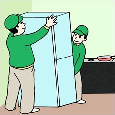 冷蔵庫の配送・設置について イラスト